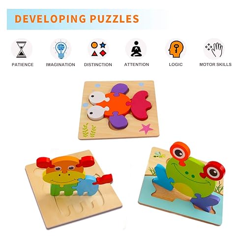 Amazon Animal Puzzles De Madera Sendida Wooden Jigsaw Puzzles