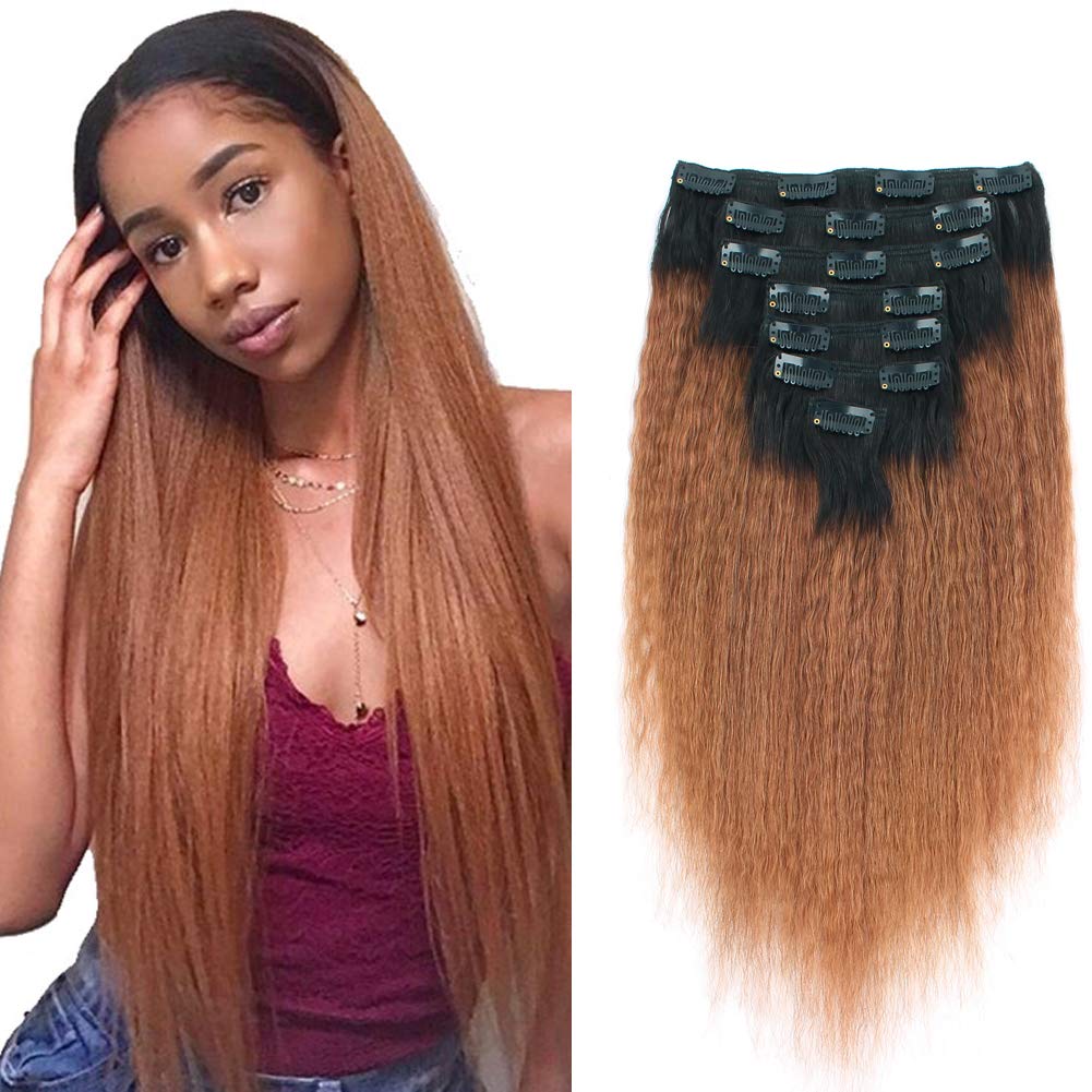 Yaki clip in hair extensions human hair Clearance