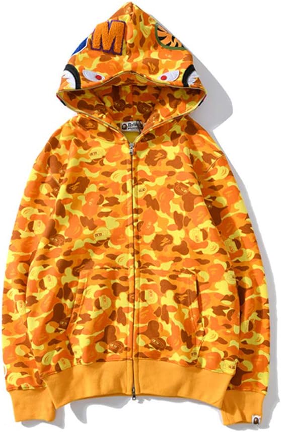 Shark Ape Bape Camo Hoodies Men Women Hoodies Sweatershirt Casual Zip Up Hip-Hop Funny Tops