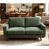 Vesgantti 68" Comfy Green Corduroy Loveseat Sofa, 2 Seater Deep Seat Couch with Spring Cushion, Solid Wood Frame for Living Room, Bedroom, Office