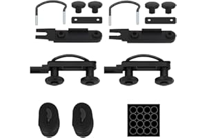 BEANPRECOY 4 Pcs Roof Box Mounting Fitting Kit, Universal U Clips Rooftop Cargo Carrier Rack Bolts with 8 Heavy-duty Locknuts