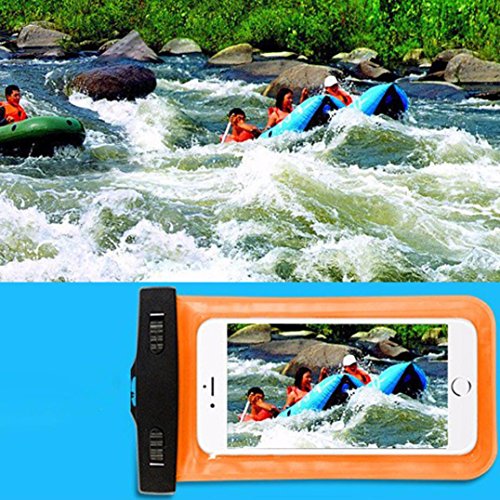 matoenÂ® Travel Swimming Waterproof Bag With Arm bands Case Cover for 6 inch Cell Phone,for iphone x, for iphone 8,for Samsung Galaxy S9/S8/S7,for HTC M7/M8 (Orange)