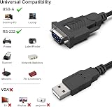 BENFEI USB to RS-232 Adapter 9-pin DB9 Prolific PL-2303G Windows Mac 1.8M view 3