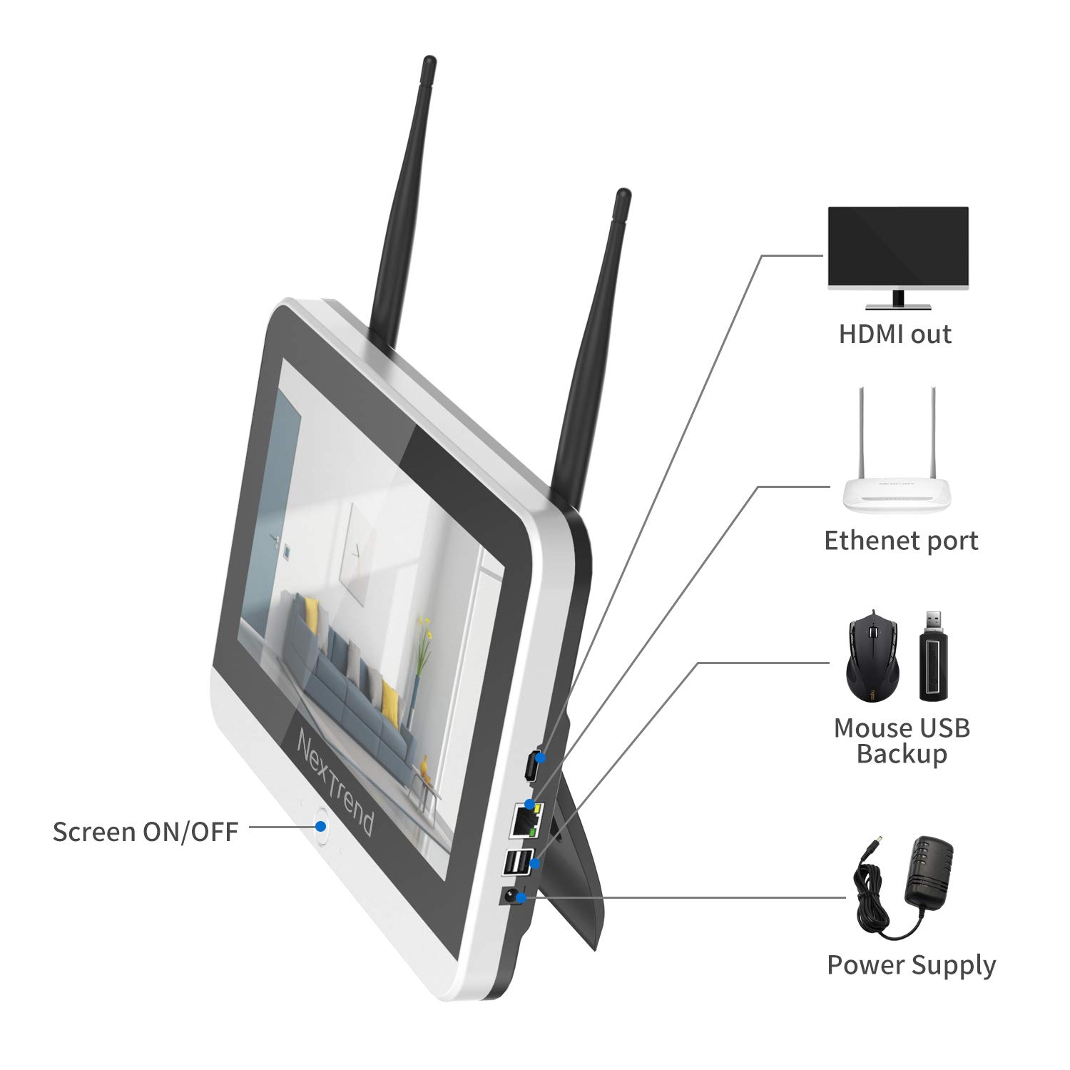 All in 1 Wireless Security Camera System, NexTrend 8CH ...