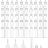 Bcautay 50Pcs Small Empty Squeeze Dropper Bottles Plastic Thin Tip Dropper Bottles 15ML Portable Squeezable Liquid Dropper with Cap and Plug for Oil Liquid Storage (White)