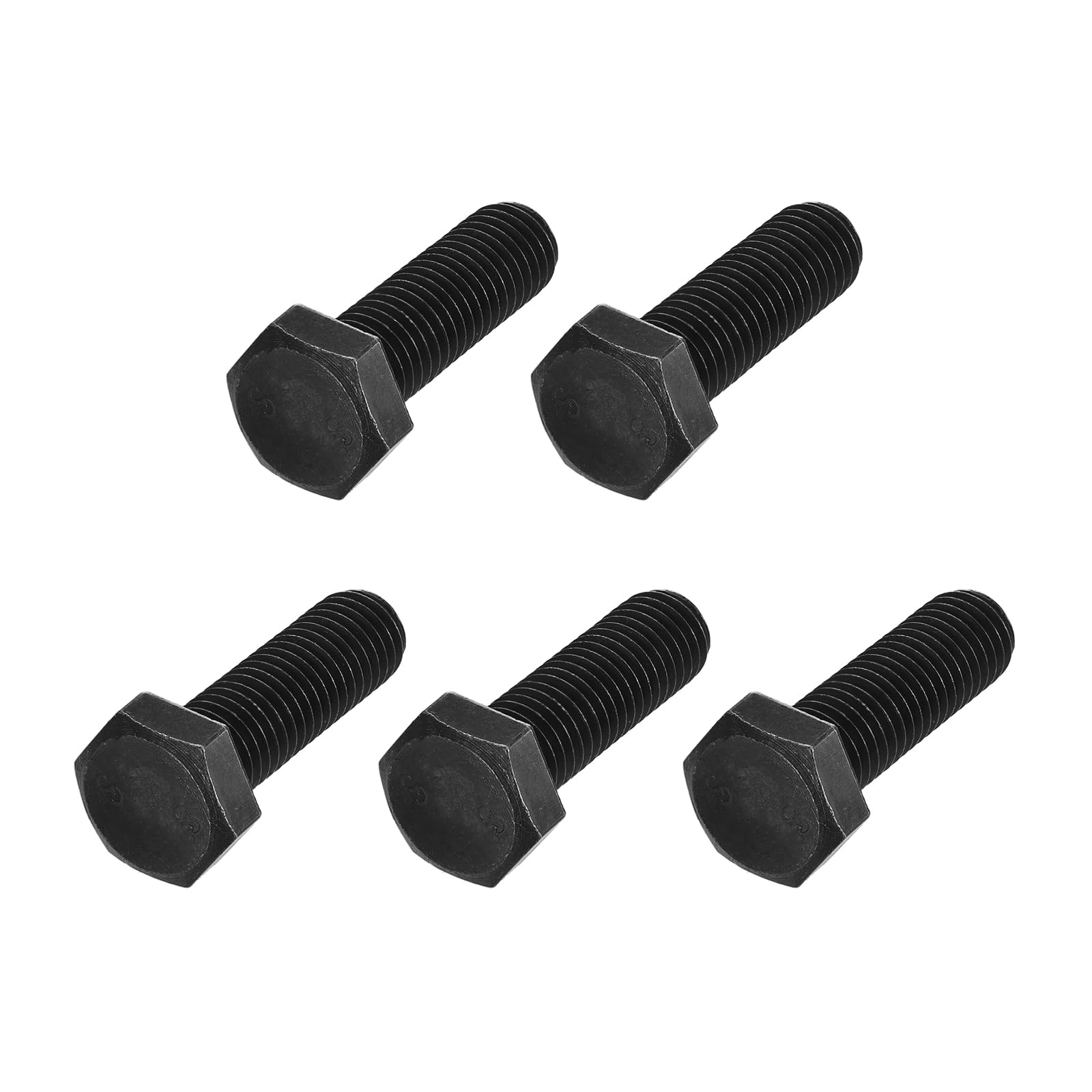 METALLIXITY Hex Bolts (M14-2x45mm) 5Pcs, Carbon Steel Fully Threaded Black Oxide, Coarse Thread UNC Hex Head Screw Bolt - for Furniture Repair
