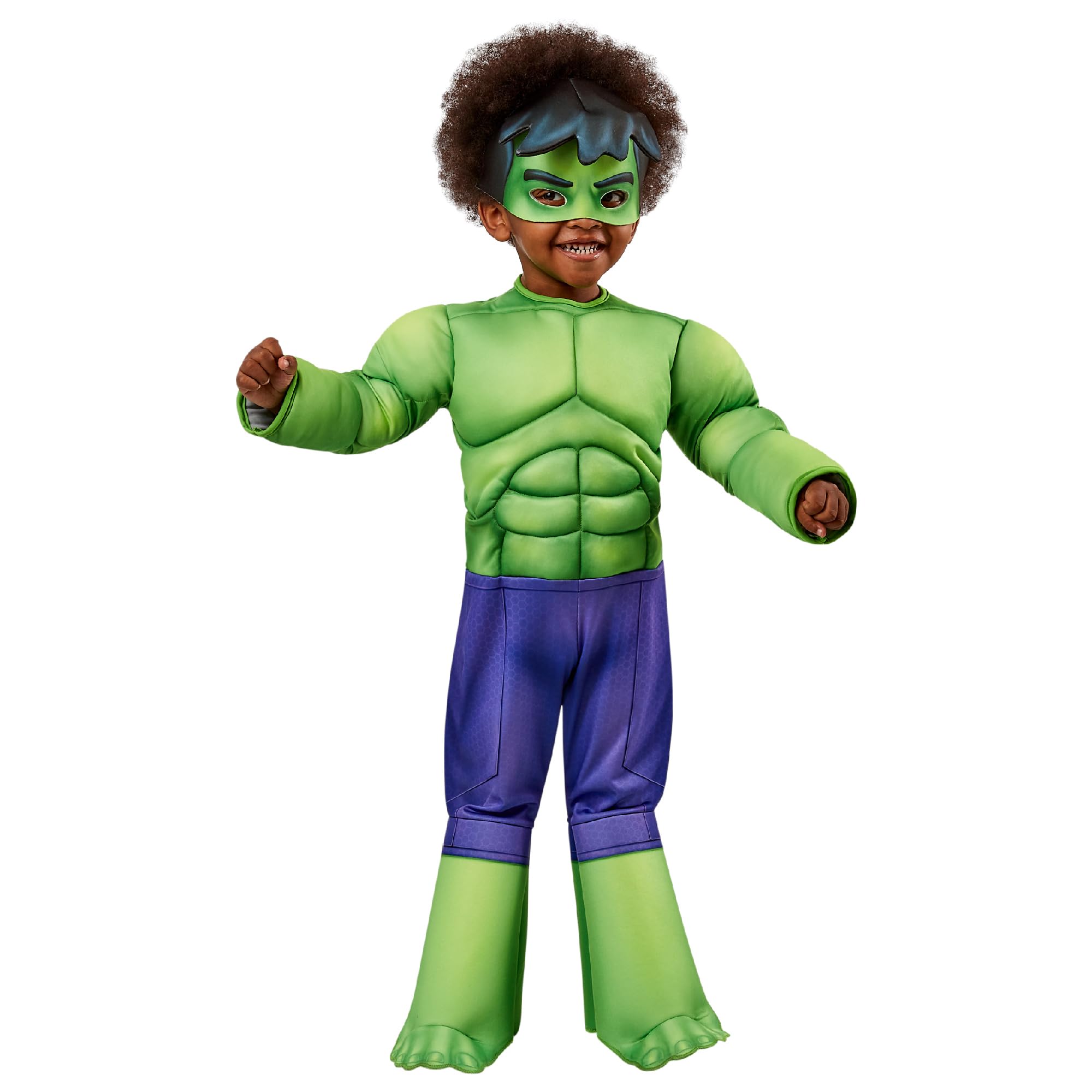 Rubies Official Marvel Spidey and His Amazing Friends Hulk Deluxe Toddler Costume, Kids Superhero Fancy Dress, Age 3-4 Years (702737) Halloween