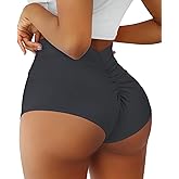 Women's Booty Shorts-High Waist V Back Yoga Shorts- Spandex Dance Hot Pants Butt Lifting Rave Bottoms