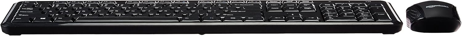 Basics Wireless Computer Keyboard and Mouse Combo - Quiet and Compact - US Layout (QWERTY): Computers & Accessories
