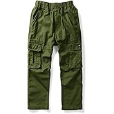 Mesinsefra Boys' Elastic Waist Cargo Pant Camouflage Cotton Casual Multi-Pockets Pull-On Pants