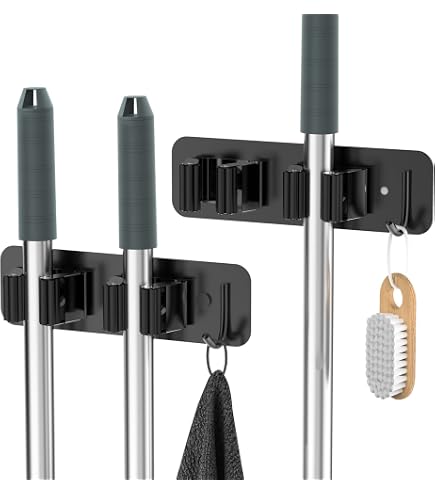 Mop and Broom Holder Wall Mount - Broom organizer wall