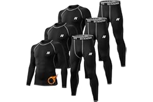 MeetHoo Men Thermal Underwear Set Long Johns with Fleece Lined Base Layer Men Cold Weather Top Bottom for Skiing Running