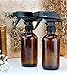 8oz Amber Glass Boston Round Spray Bottles (2 Pack); w/Heavy Duty Mist & Stream Sprayers Perfect for Essential Oil Blends