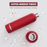 Exllena 1L Insulated Water Bottle with Clip Red Stainless Steel BPA Free view 5