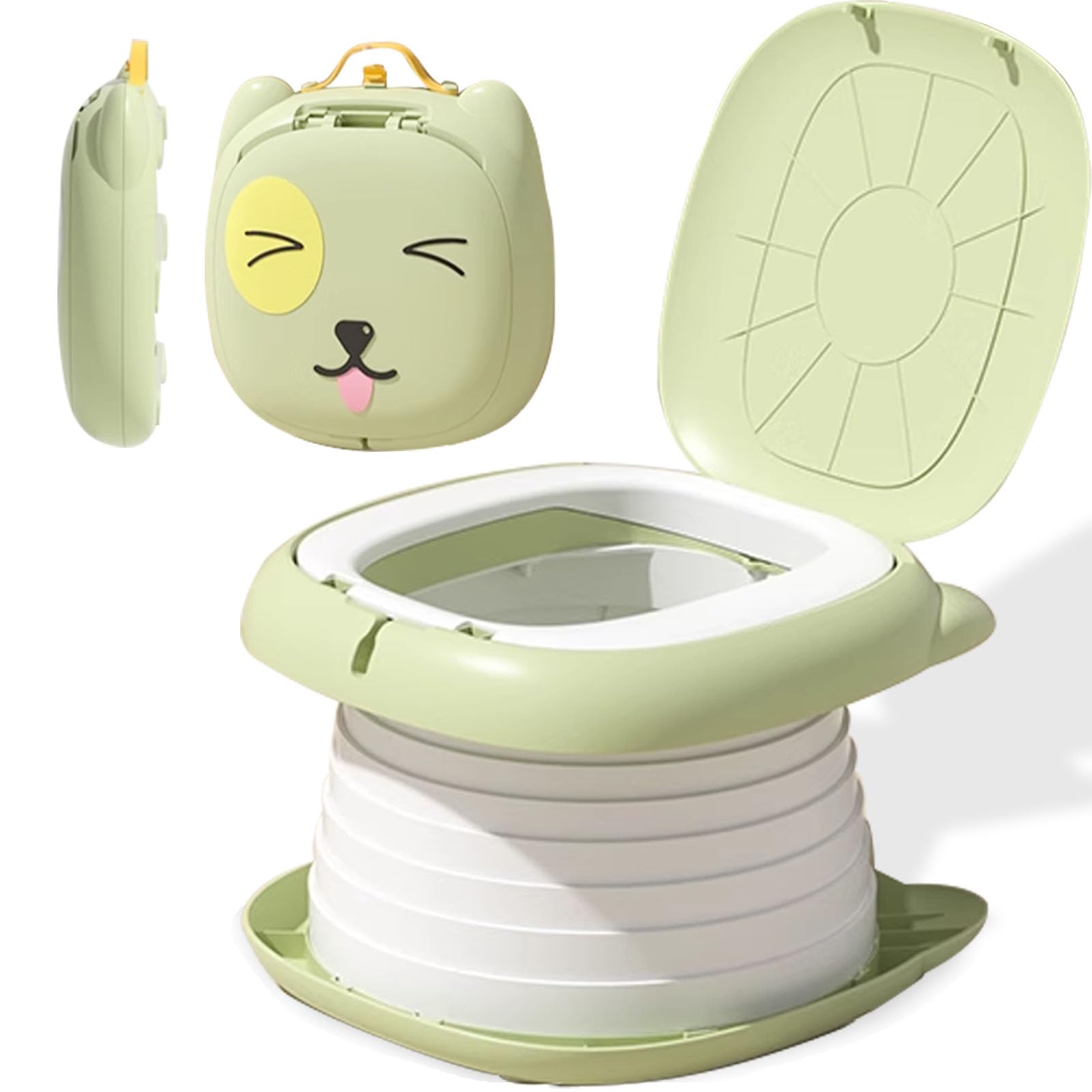 Travel Potty for Toddlers, Foldable Portable Potty for Toddlers: Training Toilet Seat with Disposable Emergency Bag, Lightweight Design for Car Camping, Indoor Outdoor Use by Boys Girls