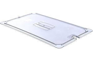 Carlisle FoodService Products Storplus Full-Size Plastic Food Pan Lid with Notched Handle for Catering, Buffets, and Restaurants, Polycarbonate, 20.75 x 12.88 Inches, Clear