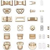 Craftdady 6 Sets Turn Lock Clasp Purse Clutch Closure Bowknot Heart Flower Rectangle Twist Lock Fastener Handbag Bag Hardware Accessory