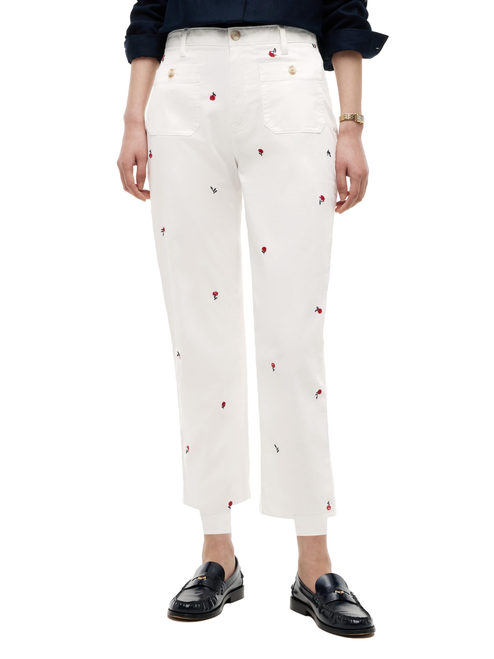 Tommy Hilfiger Women’s Twill Patch Pocket Pants, Ecru 2