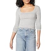 Amazon Essentials Women's Slim-Fit Long Sleeve Square Neck T-Shirt