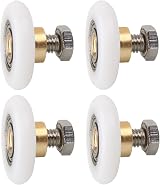 Monsully 4pcs Shower Door Rollers 23mm White Nylon Wheels with Screws view 1