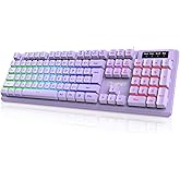 NPET K10 Wired Gaming Keyboard, RGB Backlit, Spill-Resistant Design, Multimedia Keys, Quiet Silent USB Membrane Keyboard for 