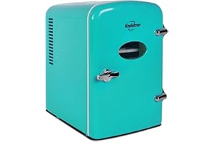 Koolatron Mini Fridge - Refrigerator for Bedroom Office, Portable Table Top Beverage Cooler, 12V 110V Refrigerador For Drinks, Soda, Wine, Breast Milk, Use In Car, Dorm, Outdoor, Patio, 8 Can