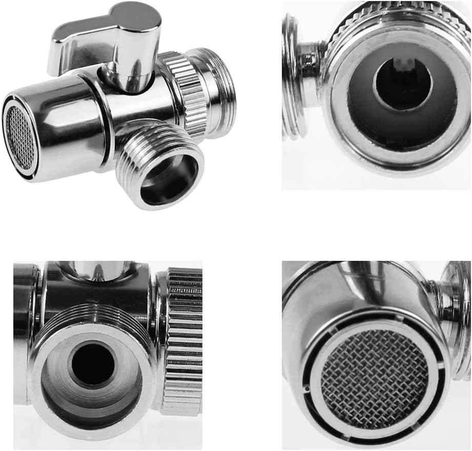 TXErfolg Brass Diverter Valve Bathroom Angle Valve M22 X M24 Connector with 3 Washers for Bathroom Sink Faucets On-Off Valves Kitchen Sink Faucets Shower Pipes - Image 4