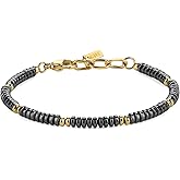 GAVU Mens Crystal Bracelet, Stainless Steel Beaded Bracelet Hematite Bracelet for Men