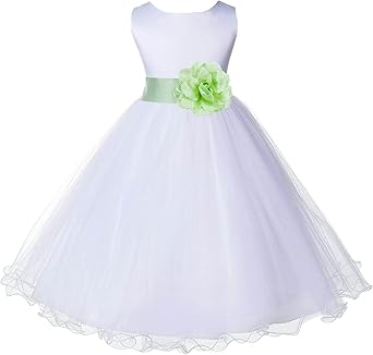 rose gold and navy flower girl dress