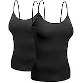 Emmalise Women's Camisole Built in Bra Wireless Fabric Support Short Cami