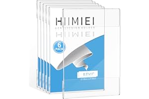 HIIMIEI Acrylic Sign Holder 8.5 x 11 Wall Mounted with Double Sided Tape, 8 1/2 x 11 Clear Plastic Frame for Office, Home, Store, and Restaurant No Drilling (6 Pack)
