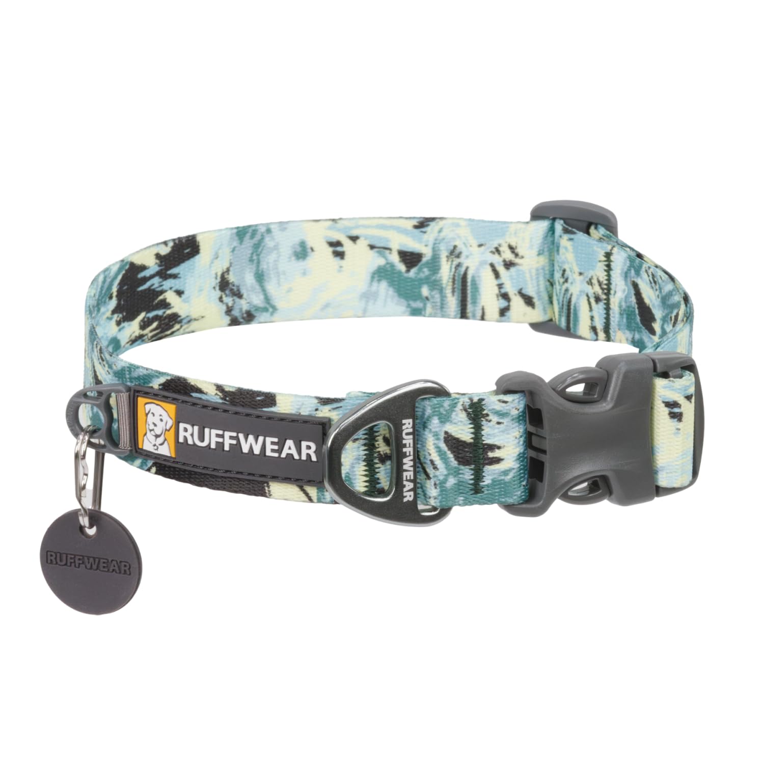 Ruffwear Front Range Large Dog Collar, Pet Dog Collar with Aluminum V-ring Dog Lead Attachment, Comfortable & Strong with Side Buckle & Webbing for Dog Walking, Size L (51-66cm), Sweeping Sage