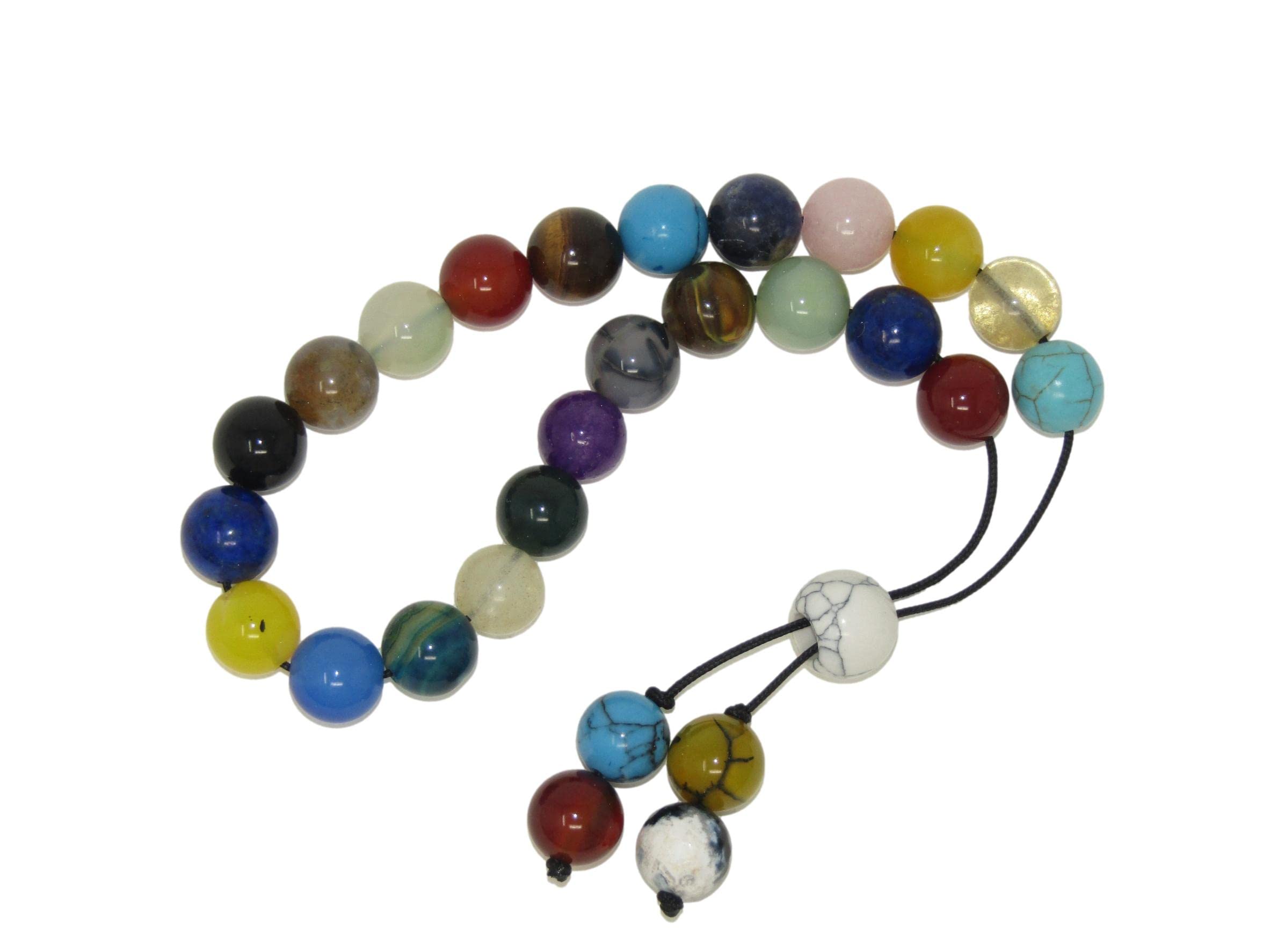 N5 MG Loose Strung Worry Beads 10mm Mixed Gemstone Beads Handmade Design