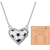 Aonklot Soccer Necklace for Women Cute Chain Pendant Soccer Gifts for Sport Mom Daughter Fans Teammates with Card Game Day Team Jewelry Accessories Birthday Christmas
