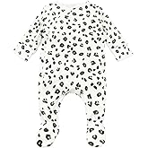 Minicoco Baby Footie Jumpsuit Long Sleeves Organic Cotton Romper Footed Outfits for 0-9 Months