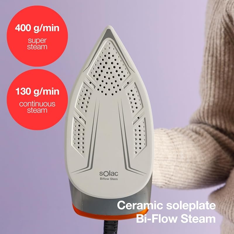 - Centro de Ferro 3000W, 7 barras, Steam Shot 400g, Anti-gotejamento