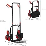 DURHAND Stair Climbing Hand Truck 120 kg Steel Foldable Trolley Red view 8