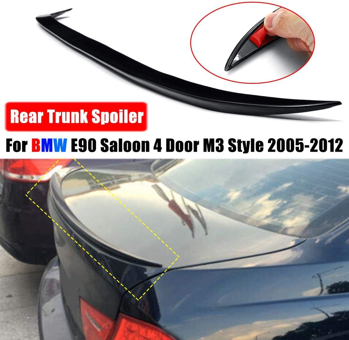 KeoKasu - Black Saloon Rear Boot Lip Spoiler Tail Wing M3 Style for BMW 3 Series E90 4 Door 2005-12 Rear Roof Wings Trunk Lip