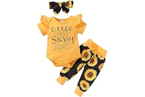 Yvowming Newborn Baby Girl Clothes Infant Ruffle Romper Pants Set Summer Outfits Cute Baby Clothes for Girls