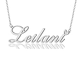 AOLO Leilani Heart Name Necklace Silver Stainless