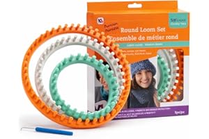Authentic Knitting Board 'Premium' Chunky Round Knitting Looms Set, 5/8" Large Gauge KB Looms (3 Loom Set)