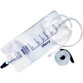 Lifevv 600 ML Urine Drainage Bag, Drainage w/Clear Bag, Nephrostomy Bag,with 24" Silicone Tube,Twist Drain Valve (1 Pack)