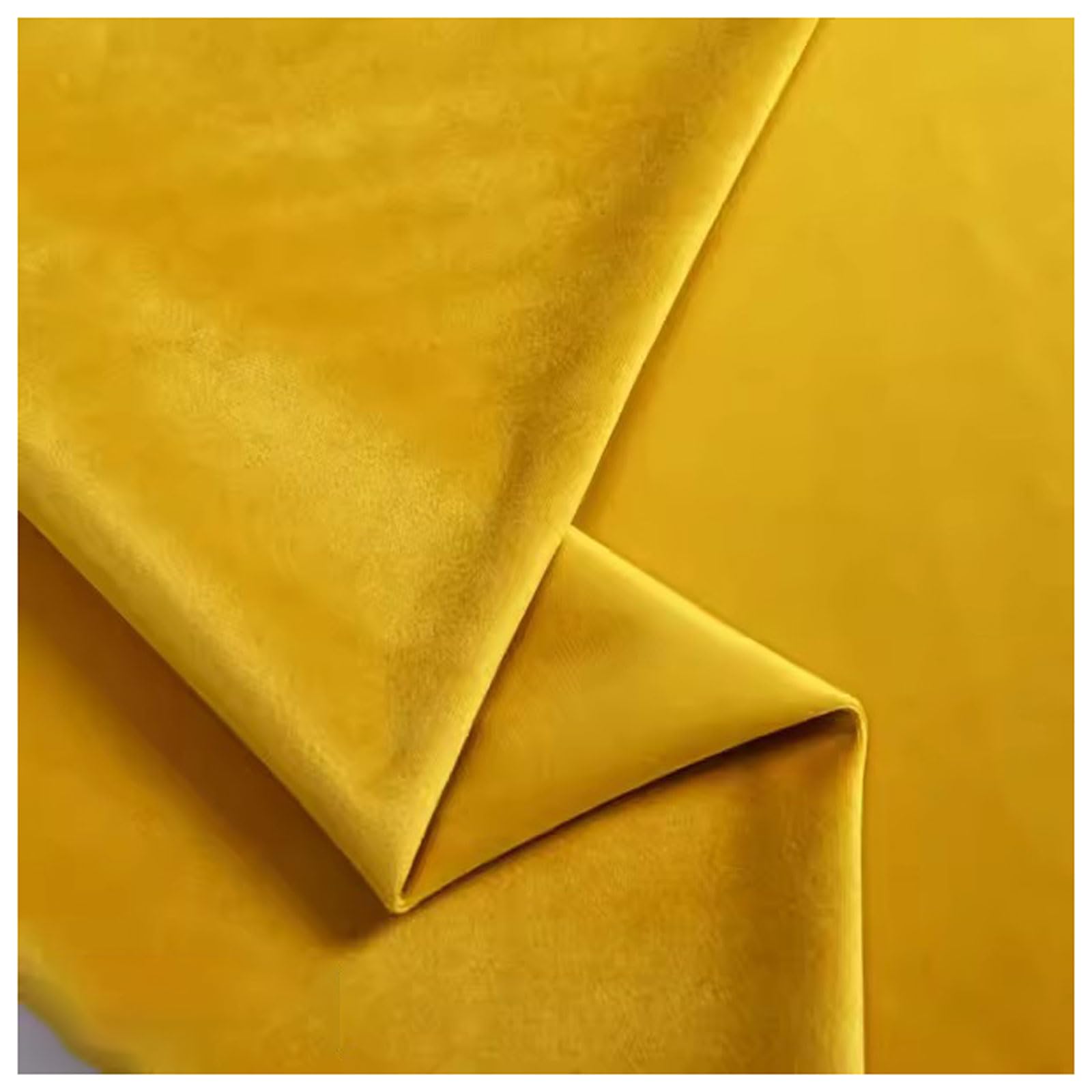 Velvet Velour Fabric Material Upholstery Dressmaking Curtain Blind Cushion Craft Material for Home Decor, Soft Furnishing 150cm Wide(Size:1.5x1m,Color:Yellow)