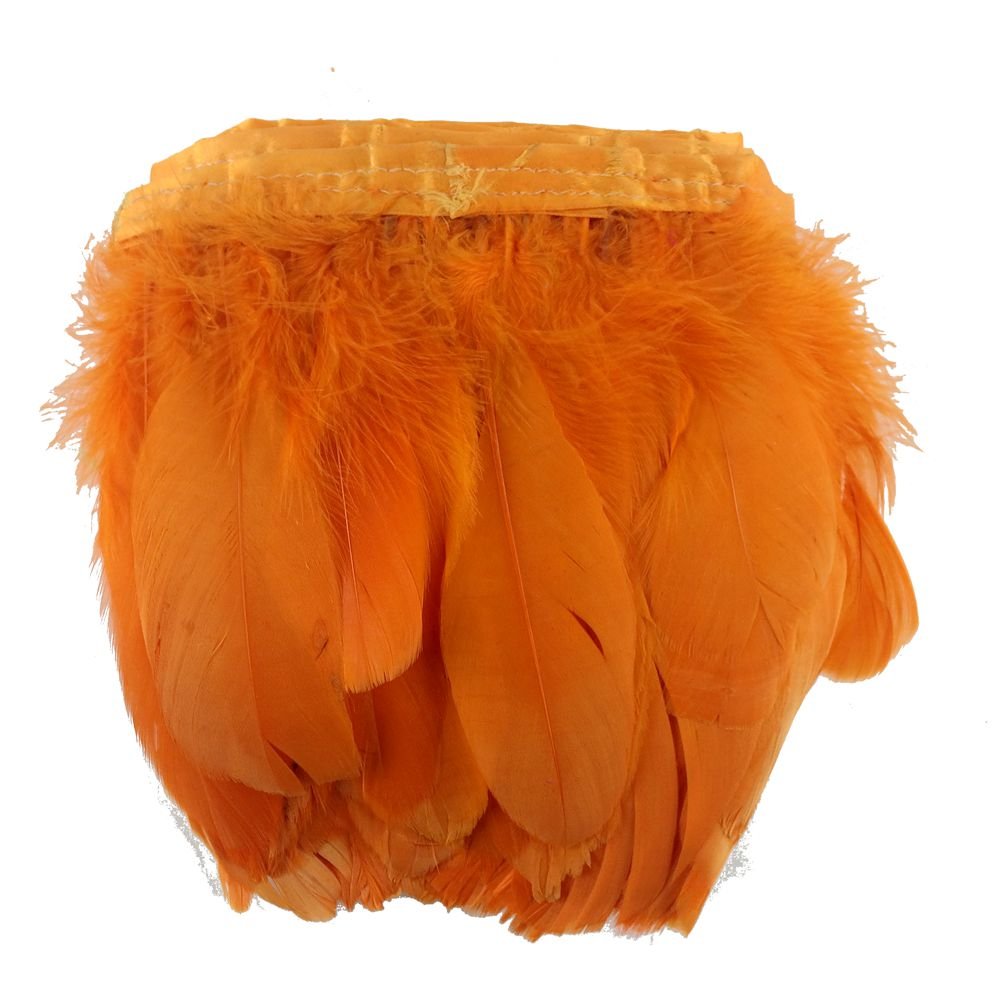 Sowder Duck Goose Feather Trim Fringe 2 Yards(Orange)