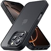 Yriklso for iPhone 16 Pro Max Phone Case, Shockproof for iPhone 16 Pro Max Case, Military Grade Drop Protection, Protective Hard Back Slim Translucent Cover, Black