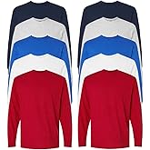 EVERYDAY TEES Men's Heavy Cotton Long Sleeve Shirt (Pack of 10), Assorted Mixed Color Small to 4XL