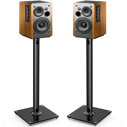 PERLESMITH Universal Floor Speaker Stands 26 Inch for Surround Sound,  Klipsch, Sony, Edifier, Yamaha, Polk Other Bookshelf Speakers Weight up  to