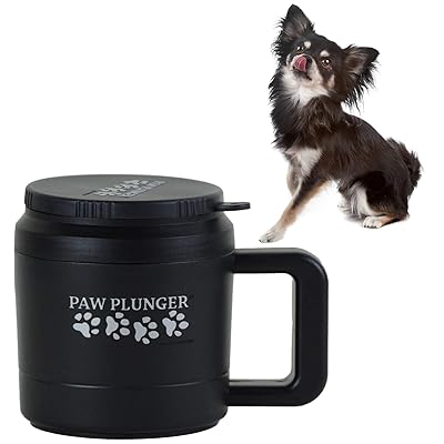 Paw Plunger &ndash; The Muddy Paw Cleaner for Dogs &ndash; Saves Carpet, Furniture, Bedding and Cars from Dirty Paw Prints &ndash; Use This Dog Paw Cleaner After Walks &ndash; Soft Bristles, Convenient Cup Handle