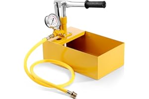 VEVOR Hydrostatic Test Pump, Max 25 bar/362 PSI, Single Valve Hydraulic Manual Water Pressure Tester Kit with Gauge 1.4 Gal Water Tank, 3 ft Hose with 1/2 inch External Thread Connector for Pipeline