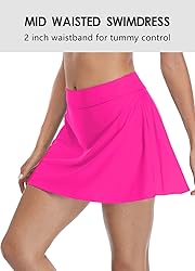 beautyin Swim Skirt Bottoms for Women Hot Pink